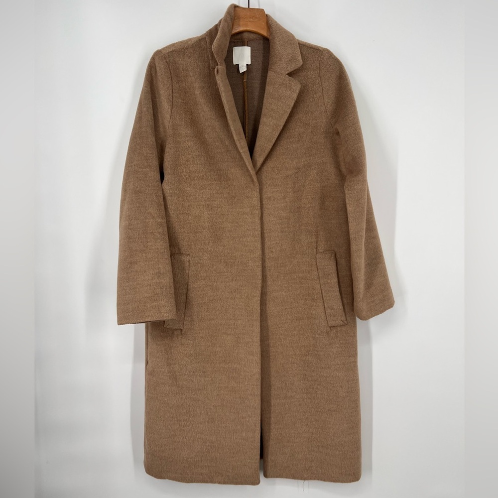 H&M Camel Brown Long Wool-Blend Coat